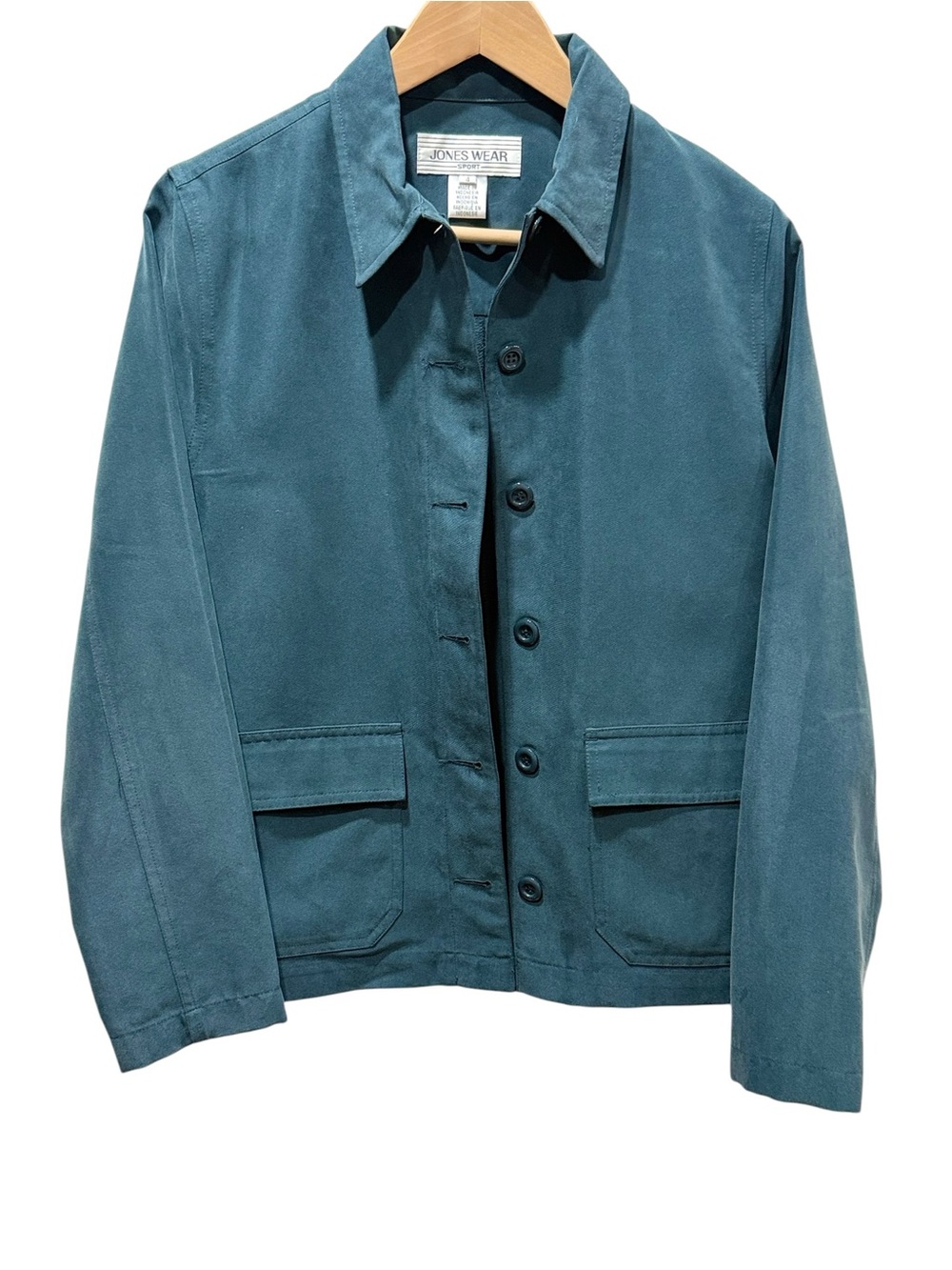 Vintage Jones New York Sport Teal Utility Jacket Button Up Chore Coat | Size 4